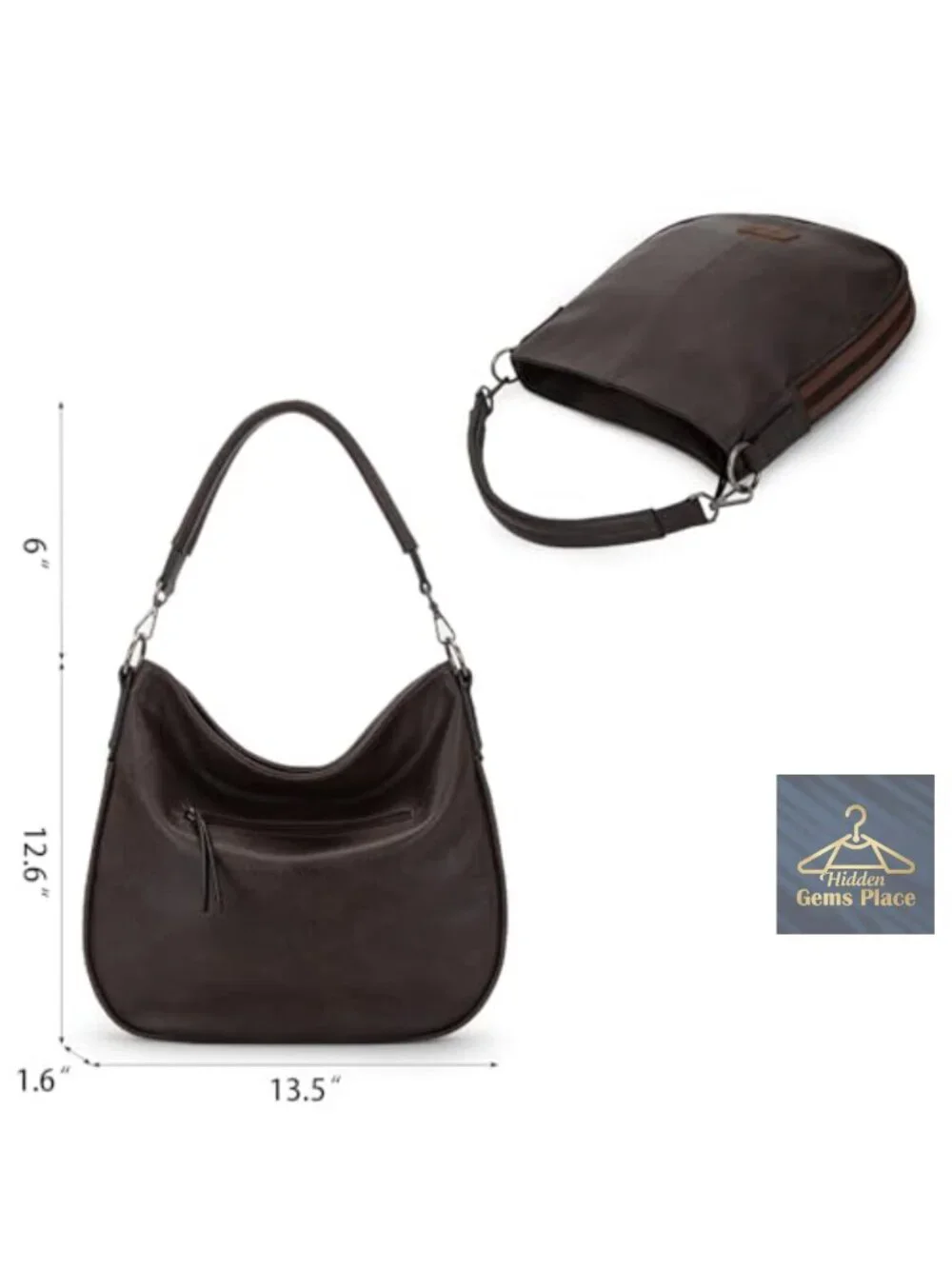 Vegan Leather Hobo Bag Crossbody Shoulder Purse with Adjustable Strap
